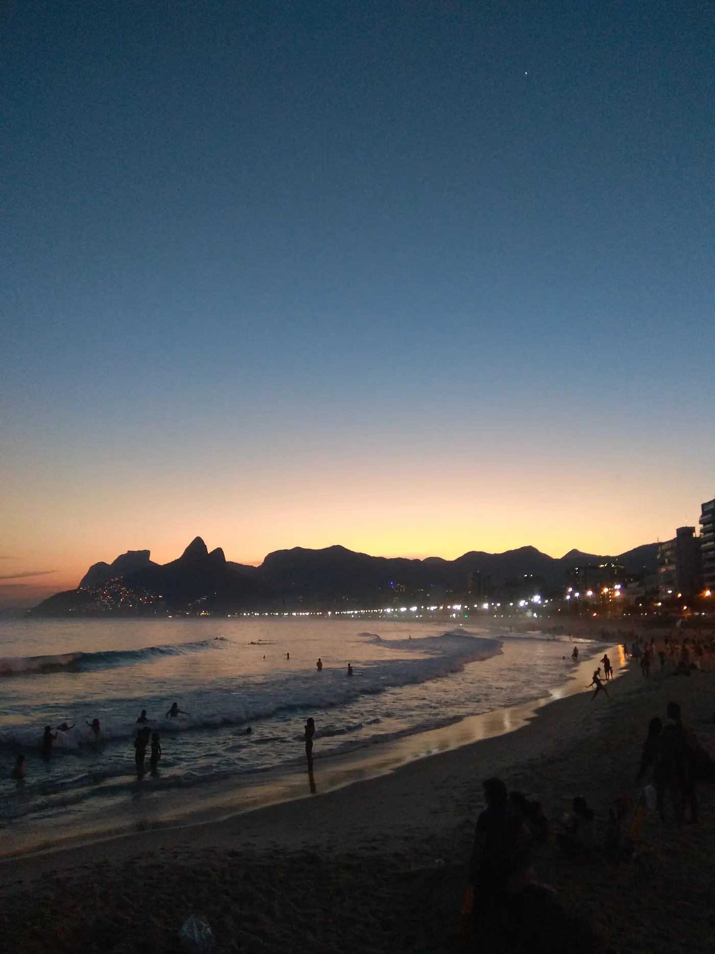 Sunset over Rio's coastline from Arpoador