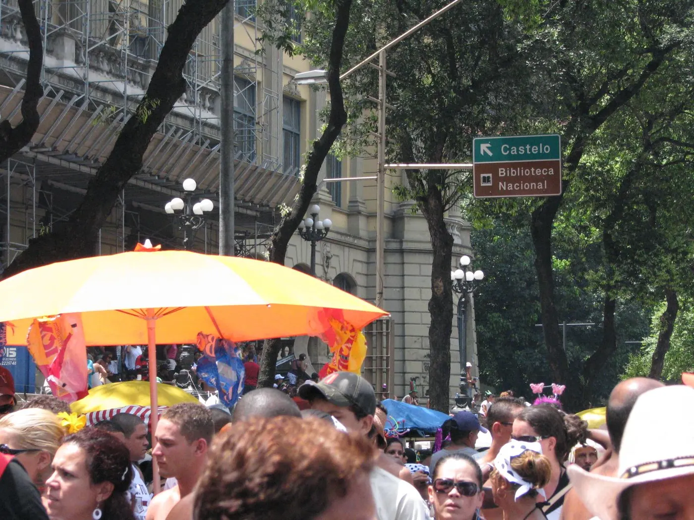 Revellers in black-and-white polka dots fill central Rio for an old-guard street bloco
