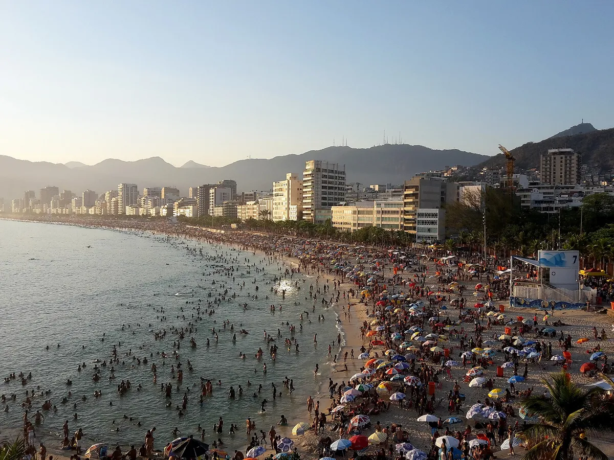 Ipanema beach at golden hour