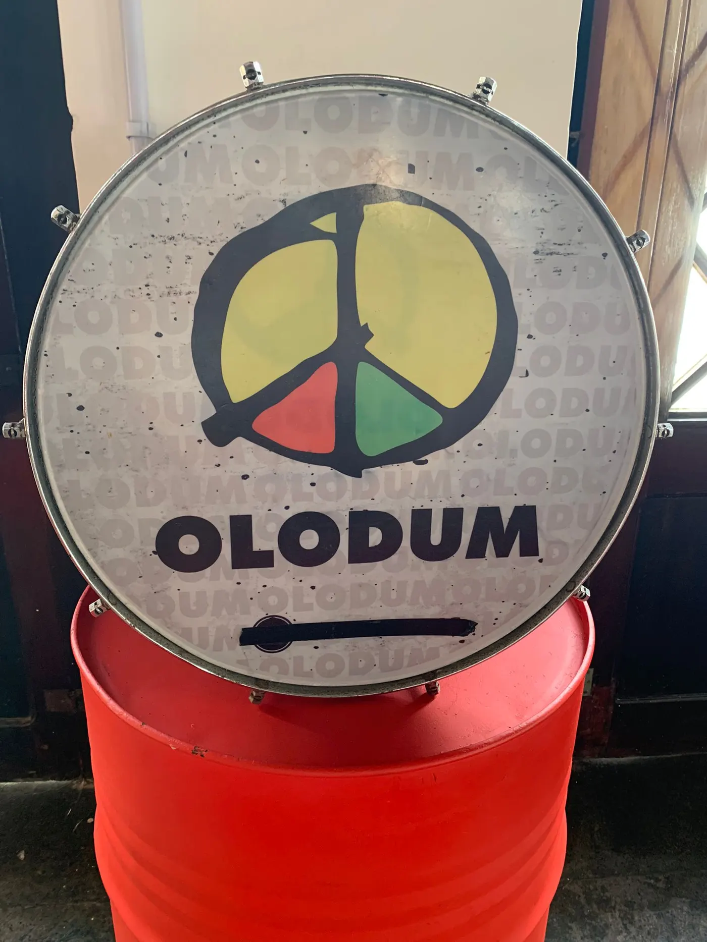An Olodum drum, symbol of Bahian music