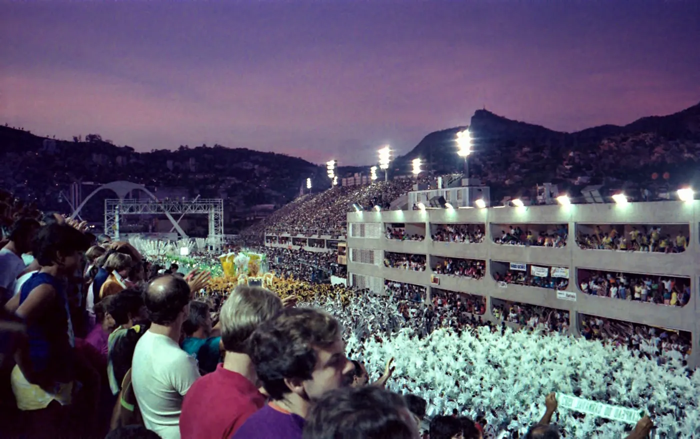 The grandstands of the Sambódromo Marquês de Sapucaí in Rio