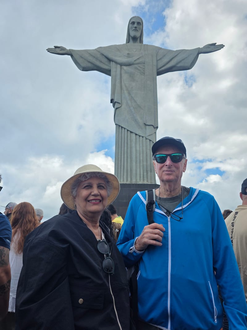 Guests visiting Christ the Redeemer at Corcovado, Rio de Janeiro